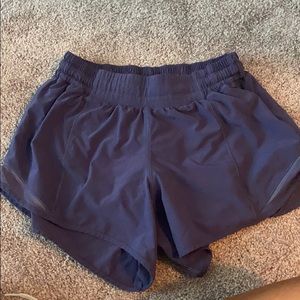 Purple lululemon shorts.